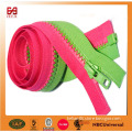 double color teeth and fabric tape colorful zipper plastic zipper separating end fancy zippers